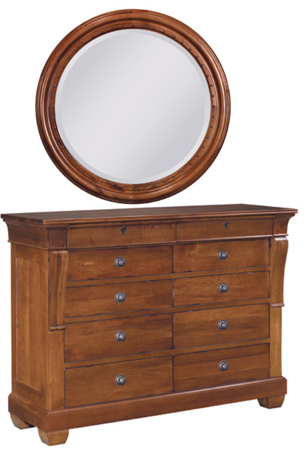 Kincaid Furniture Tuscano Drawer Dresser With Round Mirror