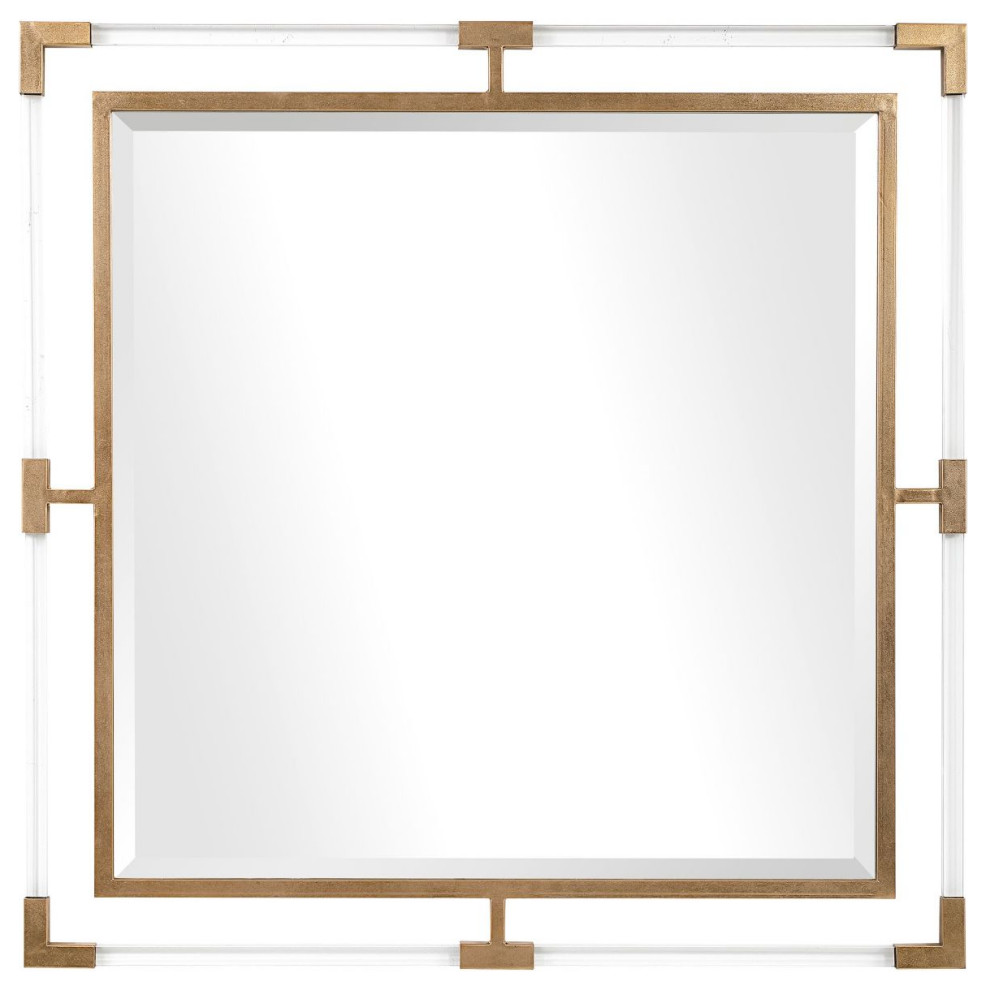 Uttermost Balkan Golden Square Mirror Contemporary Wall Mirrors