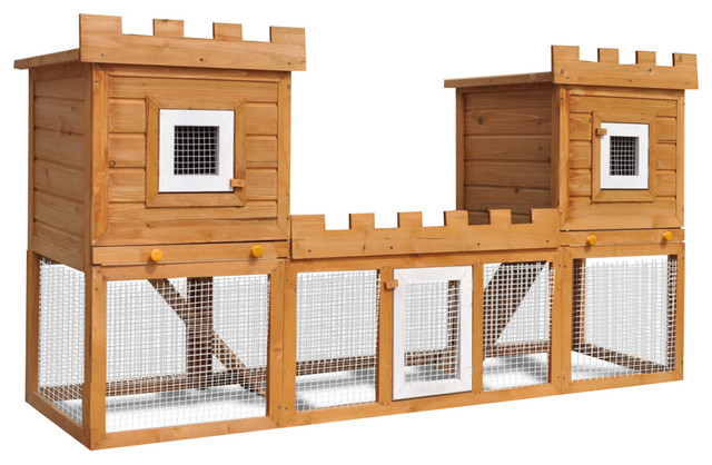Vidaxl Outdoor Large Rabbit Hutch House Pet Cage Double Vidaxl Outdoor Large Rabbit Hutch House Pet Cage Double Transitional Small Supplies By Vida Xl International B V