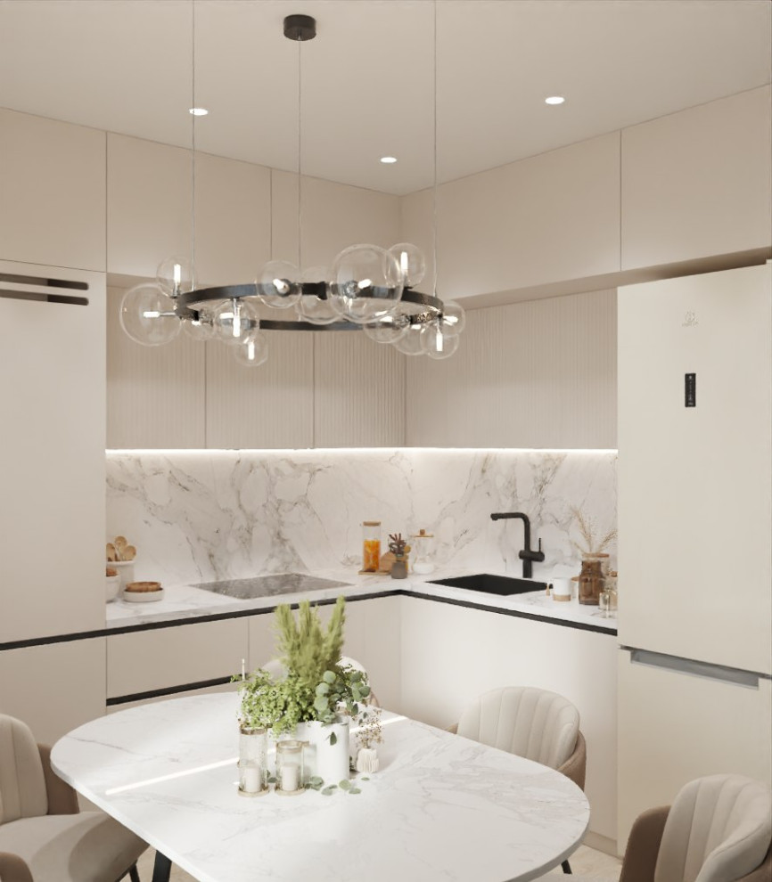 Двухкомнатная квартира в зеленых тонах.