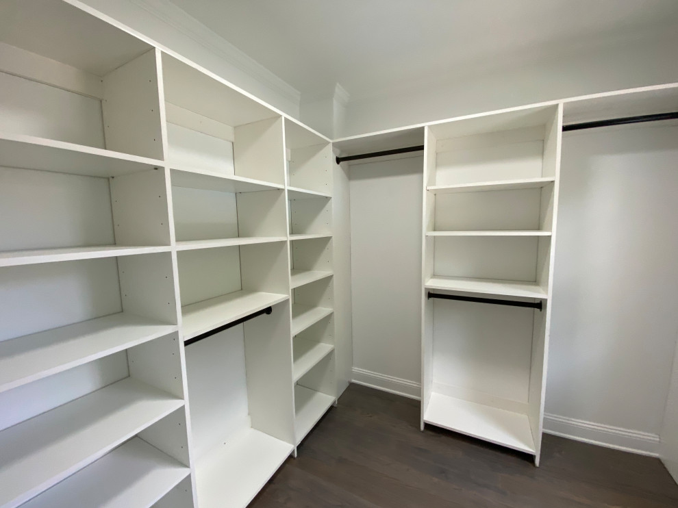 Walk-In Closet with Custom Shelving