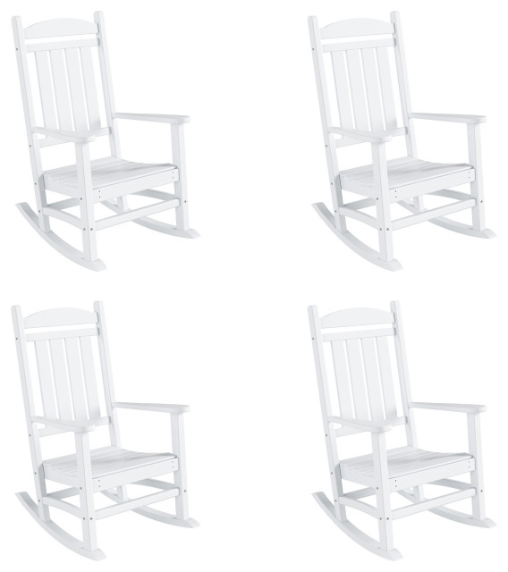WestinTrends 4PC Set Adirondack Outdoor Patio Porch Rocking Chairs