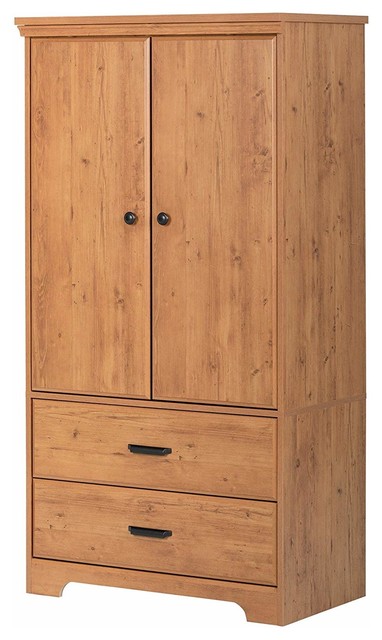 Contemporary Armoire 2 Doors Adjustable Shelves And Storage