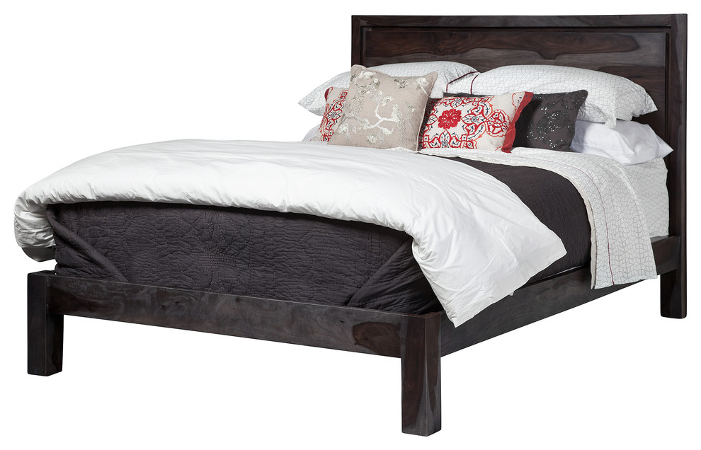 Vega Reclaimed Mango Wood Queen Bed Frame Rustic Panel Beds by