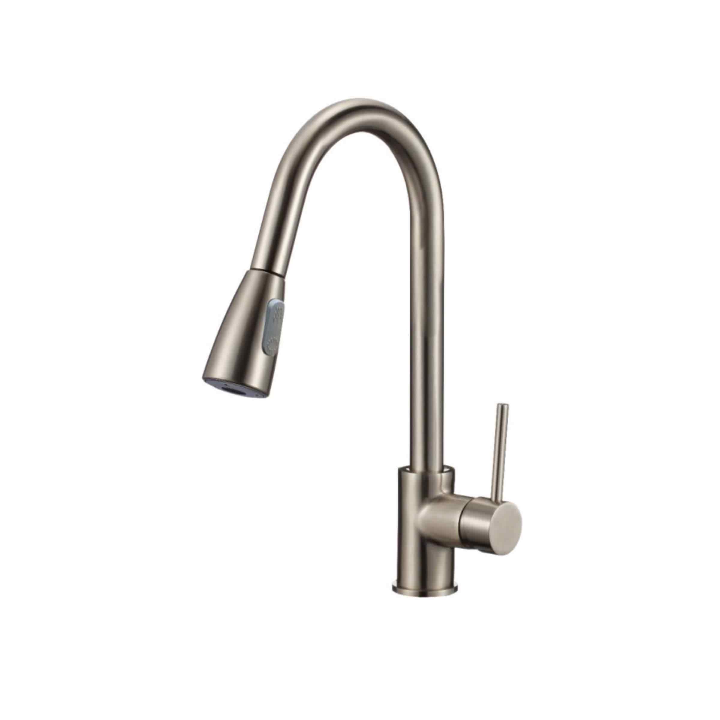 Pull Down Kitchen Faucet 8 11/16" x 15 3/4" In Brushed Nickel. (RA-6744BN)