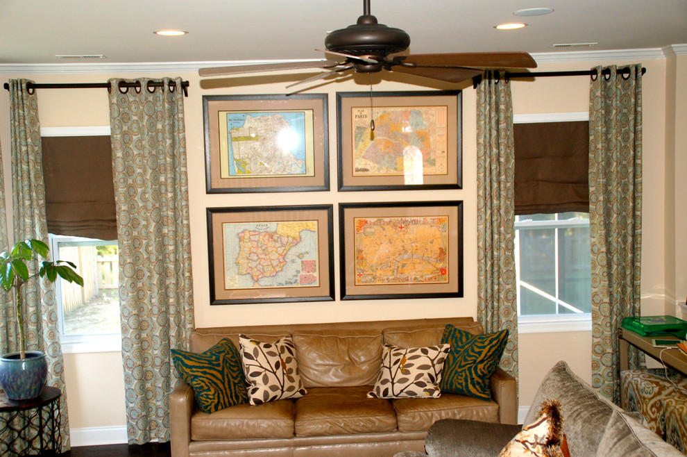 Eclectic family room in Charlotte.