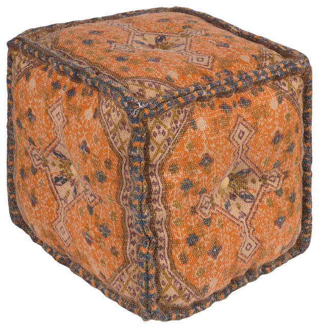 Surya Shadi Woven Cube Pouf - Mediterranean - Floor Pillows And Poufs - by GwG Outlet