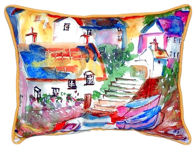 Boats At Steps Extra Large Zippered Pillow, 20"x24"