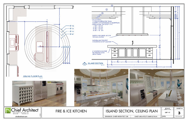 Fire and Ice Kitchen interior-elevation