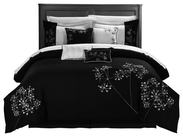 Pink Fl Black And White Comforter Bed In A Bag 12 Piece Set 12 Piece Pink Fl And White Comforter Bed In A Bag Set Black