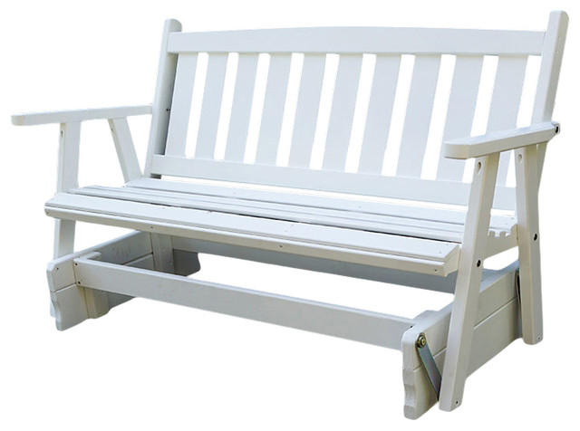 Porchgate Amish Made Mission White Porch Glider Transitional