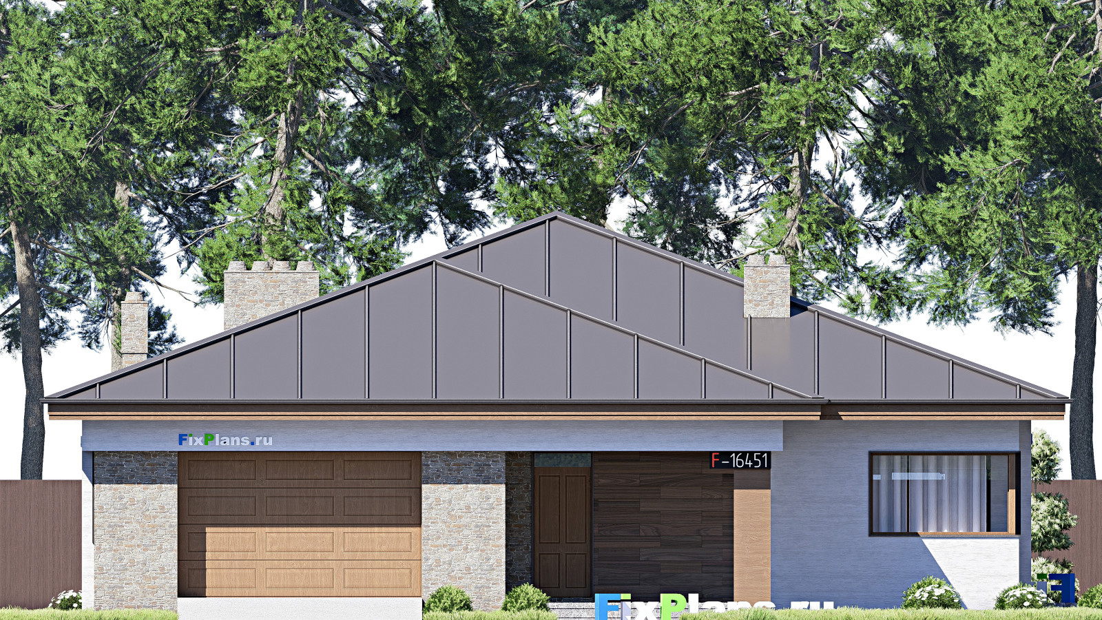 Проект одноэтажного дома 17х20м S265м2 F-16451