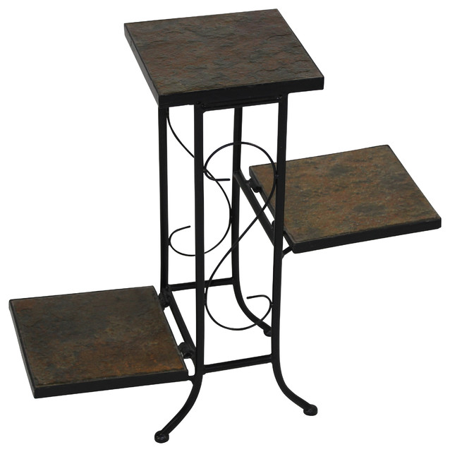 3 Tier Plant Stand With Slate Top Mediterranean Stands And 3 Tier Plant Stand With Slate Top