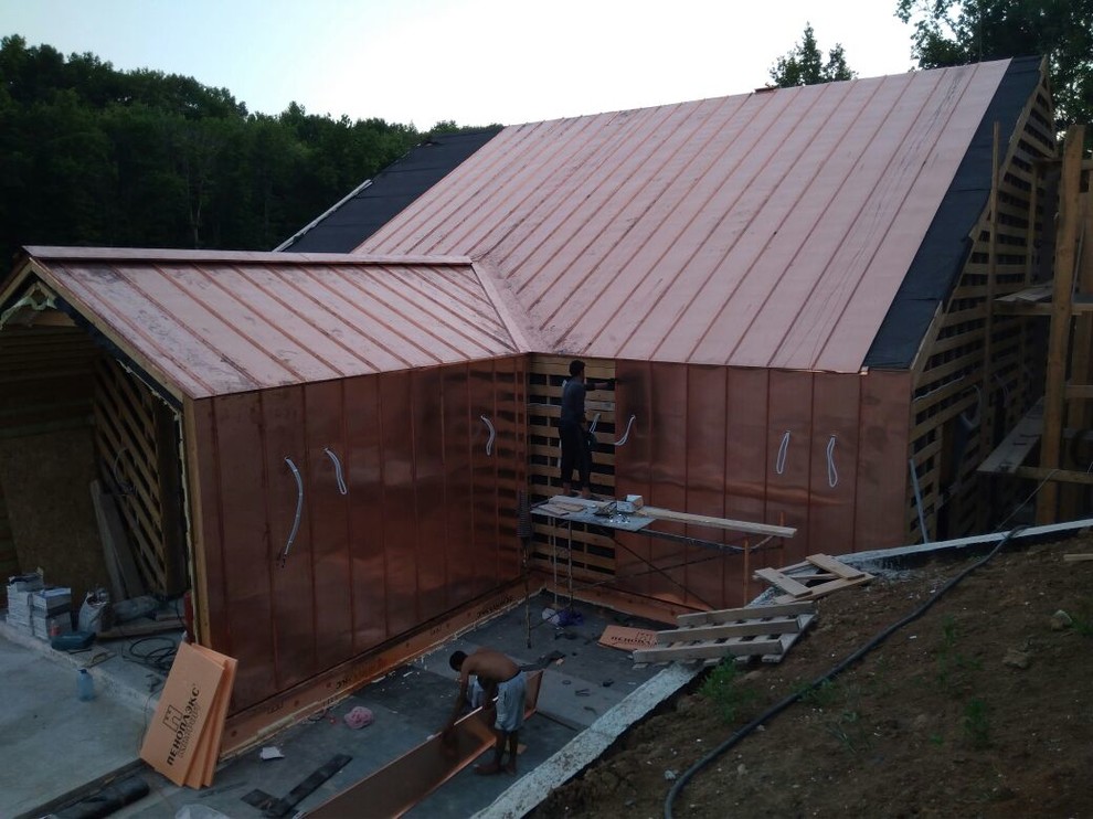 Устройство кровельных и фасадных конструкций с фальцевым медным покрытием