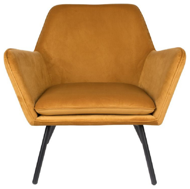 Gold Velvet Accent Chair, DF Bon Midcentury Armchairs And Accent
