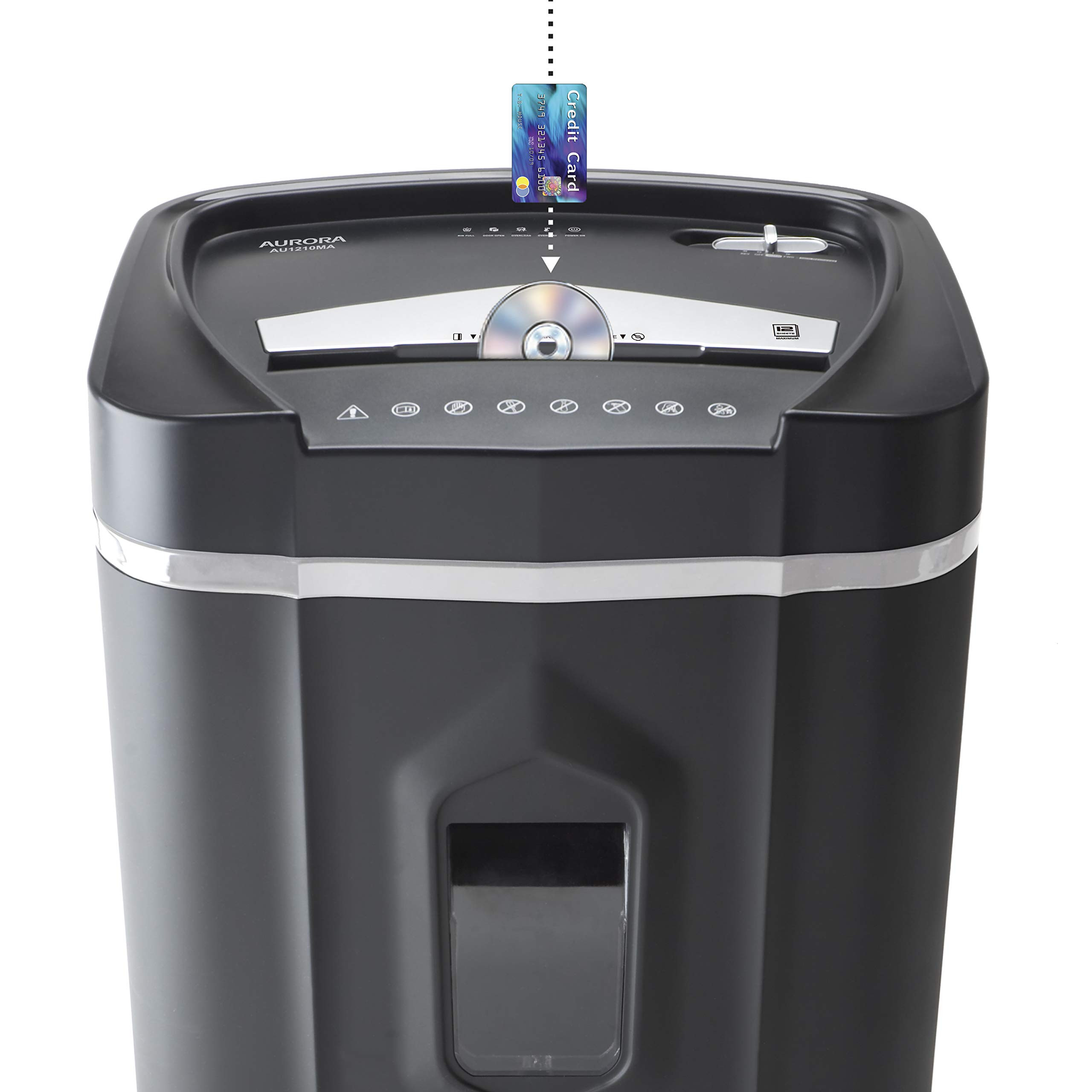 Aurora AU1210MA Professional Grade High Security 12-Sheet Micro-Cut Paper/CD and Credit Card/ 60 Minutes