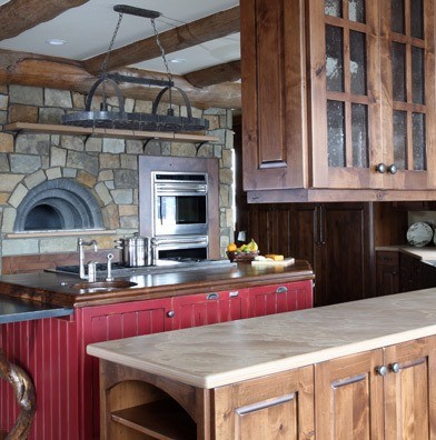 Inspiration for a rustic kitchen remodel in Denver