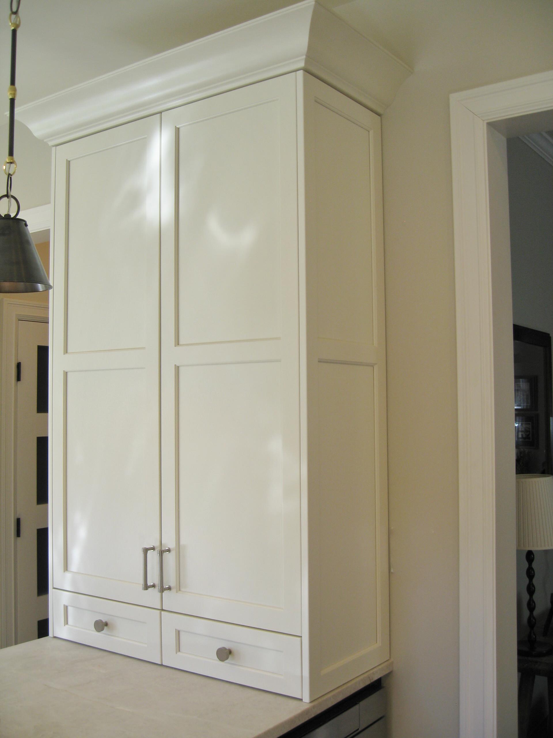 White and Stained Kitchen in Rye