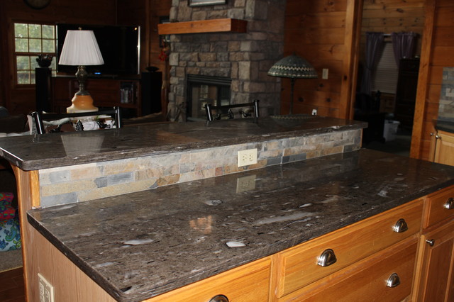 Cygnus Coffee Brown Granite Rustic Kitchen Kansas City By