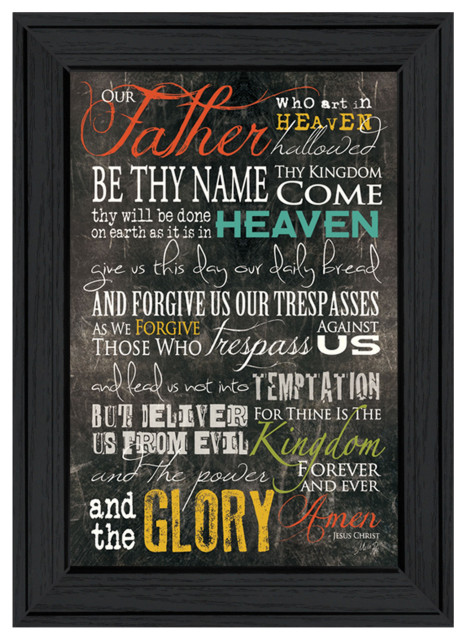 The Lords Prayer 3 Black Framed Print Wall Art - Contemporary - Novelty 