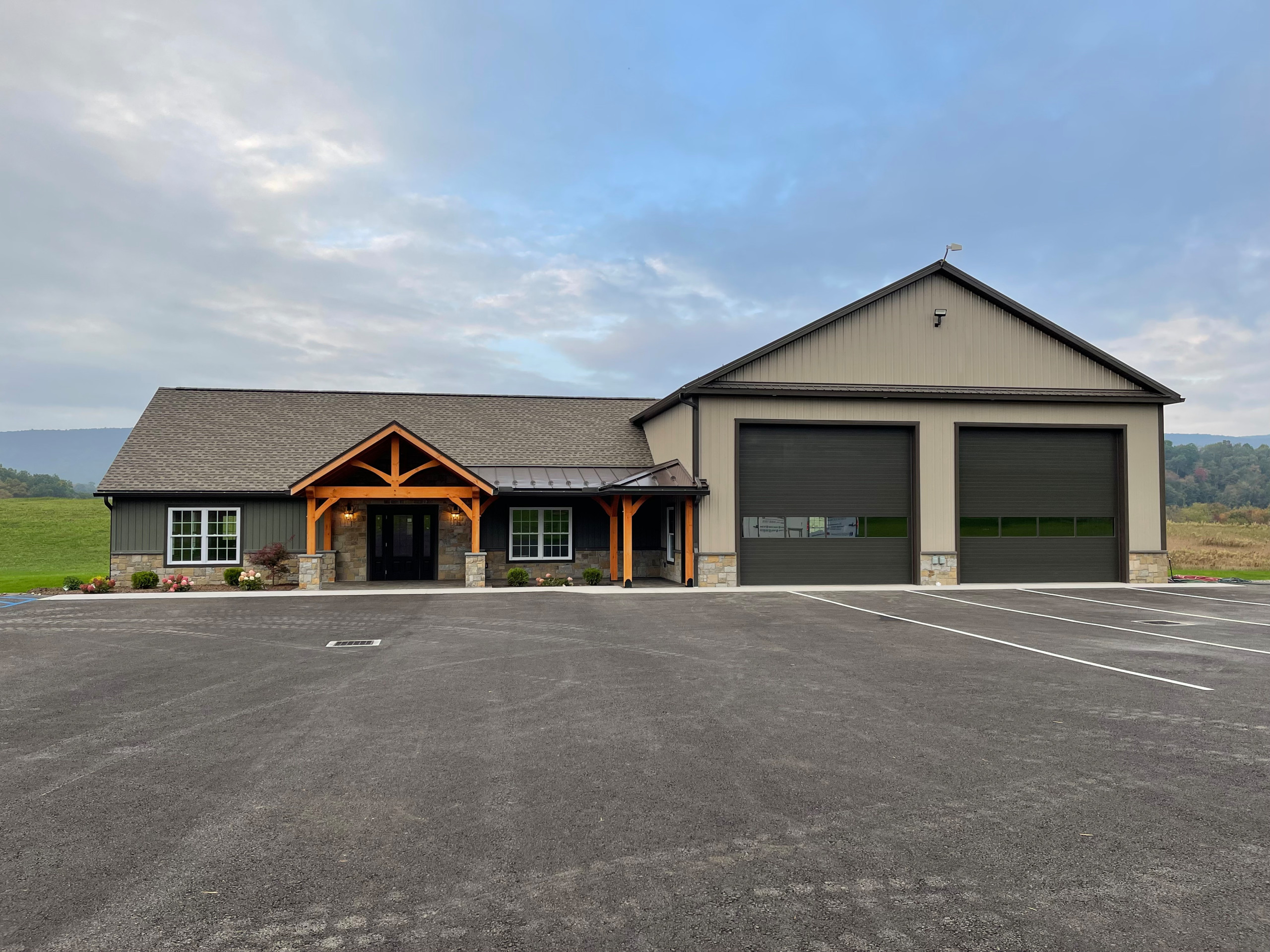 Office building with attached garage