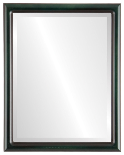 Pasadena Framed Rectangle Mirror In Hunter Green Contemporary Pasadena Framed Rectangle Mirror In Hunter Green Contemporary Wall Mirrors By The Oval Round