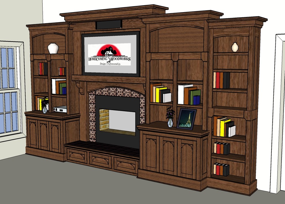 Starr Media Center, Craftsman style, in black walnut