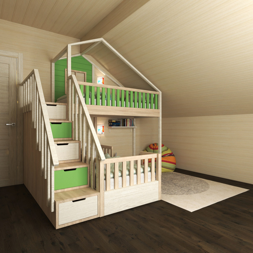 Кровать-домик в скандинавском стиле для детской спальни