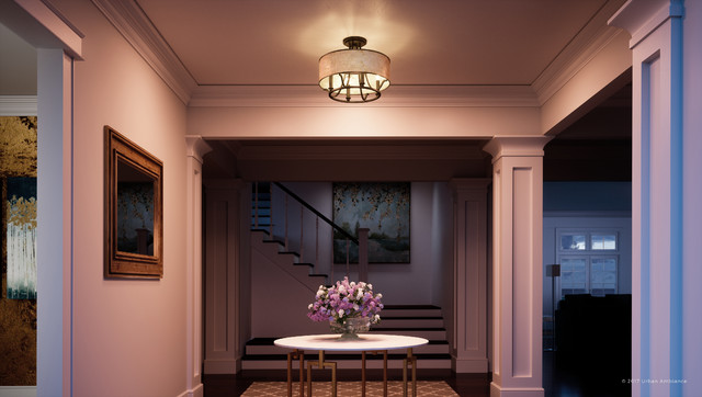 Luxury Moroccan Bronze Semi Flush Drum Ceiling Light Uql2050