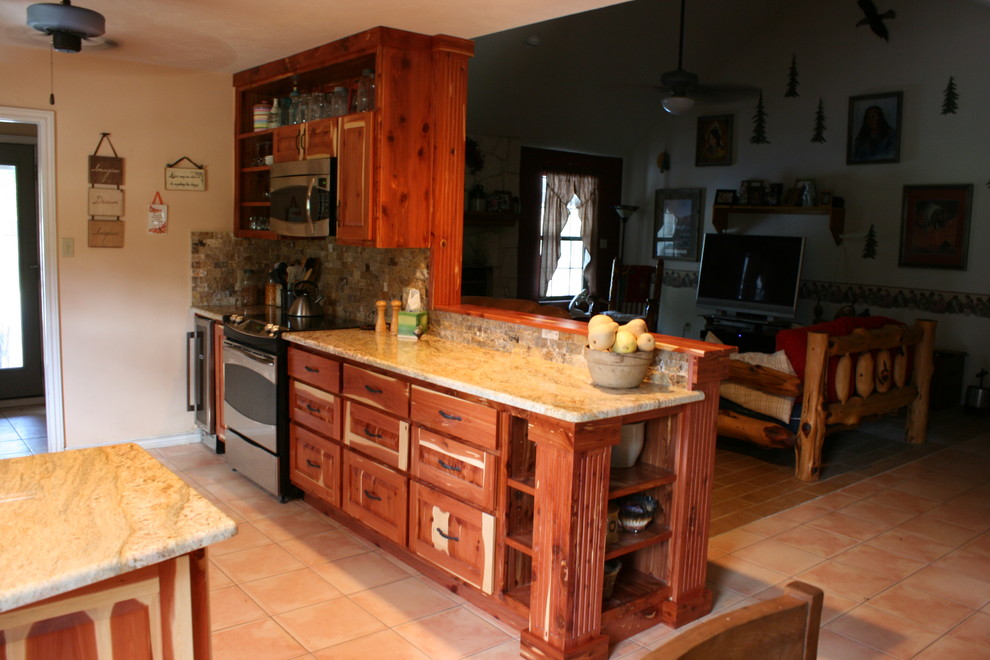 Mountain style kitchen photo in Austin