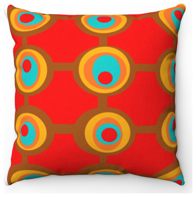 Mid Century Modern Red Outdoor Pillow Modern Outdoor Cushions And