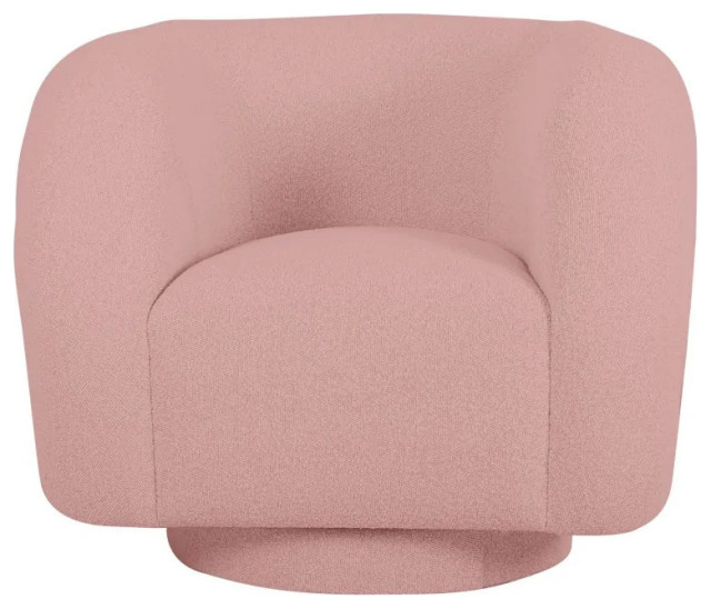 Mark Modern Pink Sherpa Accent Chair Contemporary Armchairs And