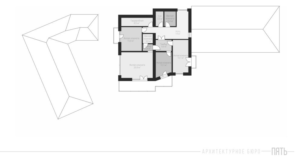 Проект современного жилого дома в г. Лаишево