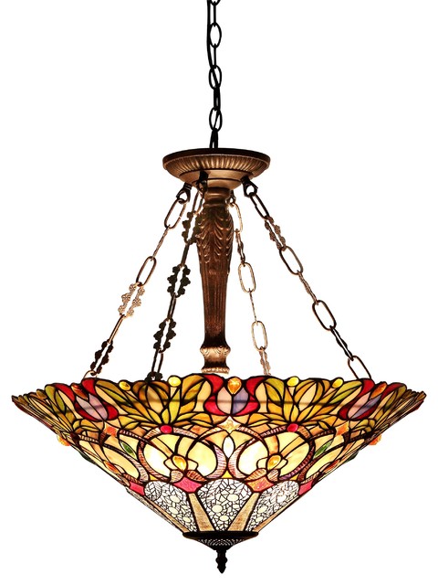 Chloe Lighting Candra Stained Gl Victorian Inverted Ceiling Pendant Chloe Lighting Candra Stained Gl Victorian Inverted Ceiling Pendant