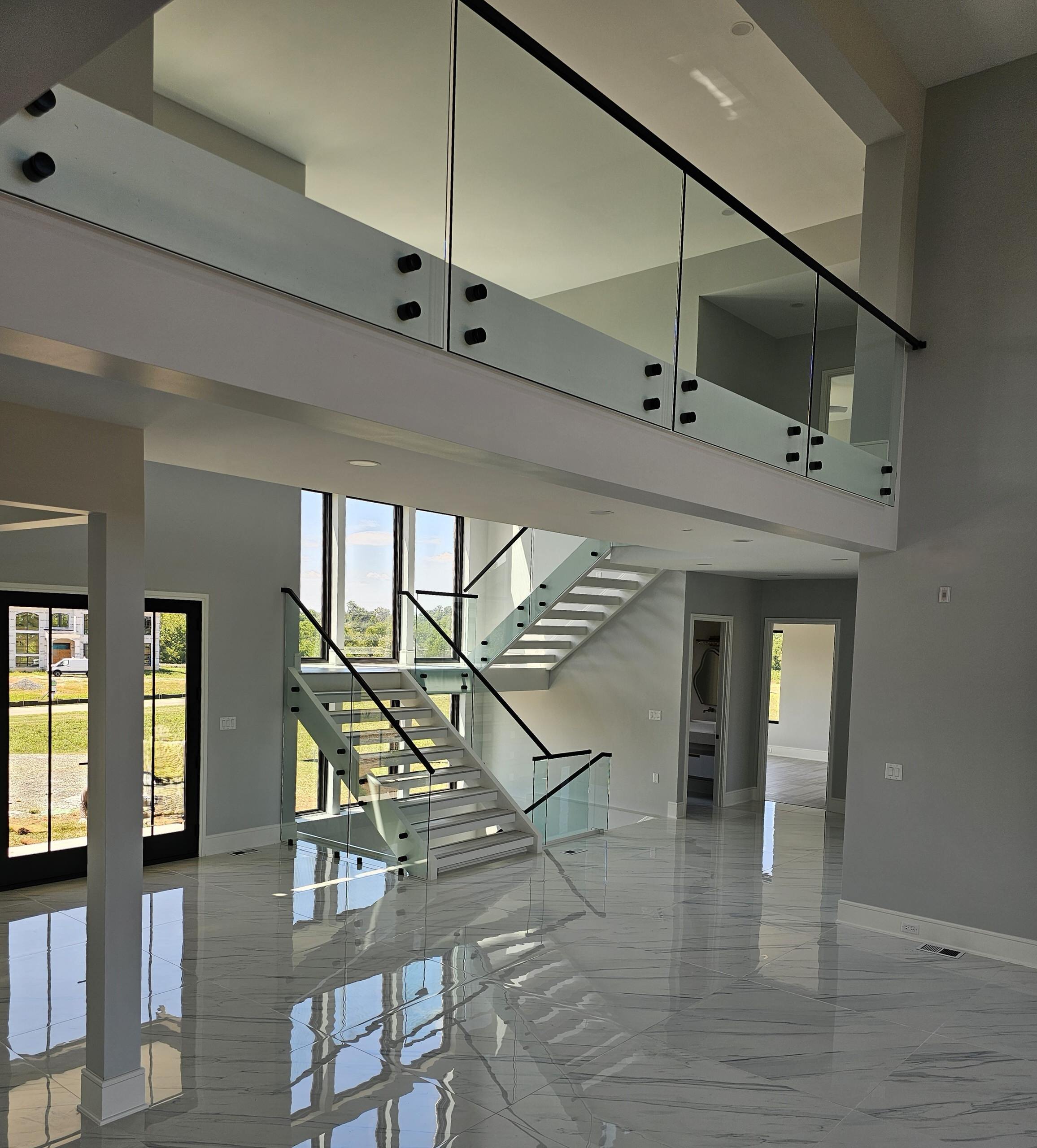 125_Modern Open Rise Stair with Glass Balustrade, Aldie, VA 20105