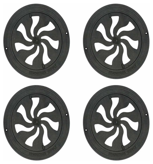 4 Round Heat Register Wall Floor Vent Grate Cast Aluminum 8 4 Round Heat Register Wall Floor Vent Grate Cast Aluminum 8 Traditional Registers Grilles And Vents By Renovator S Supply