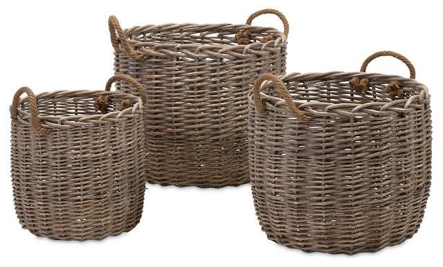 Imax Mellie Willow Baskets - Set of 3, Brown, Other Materials