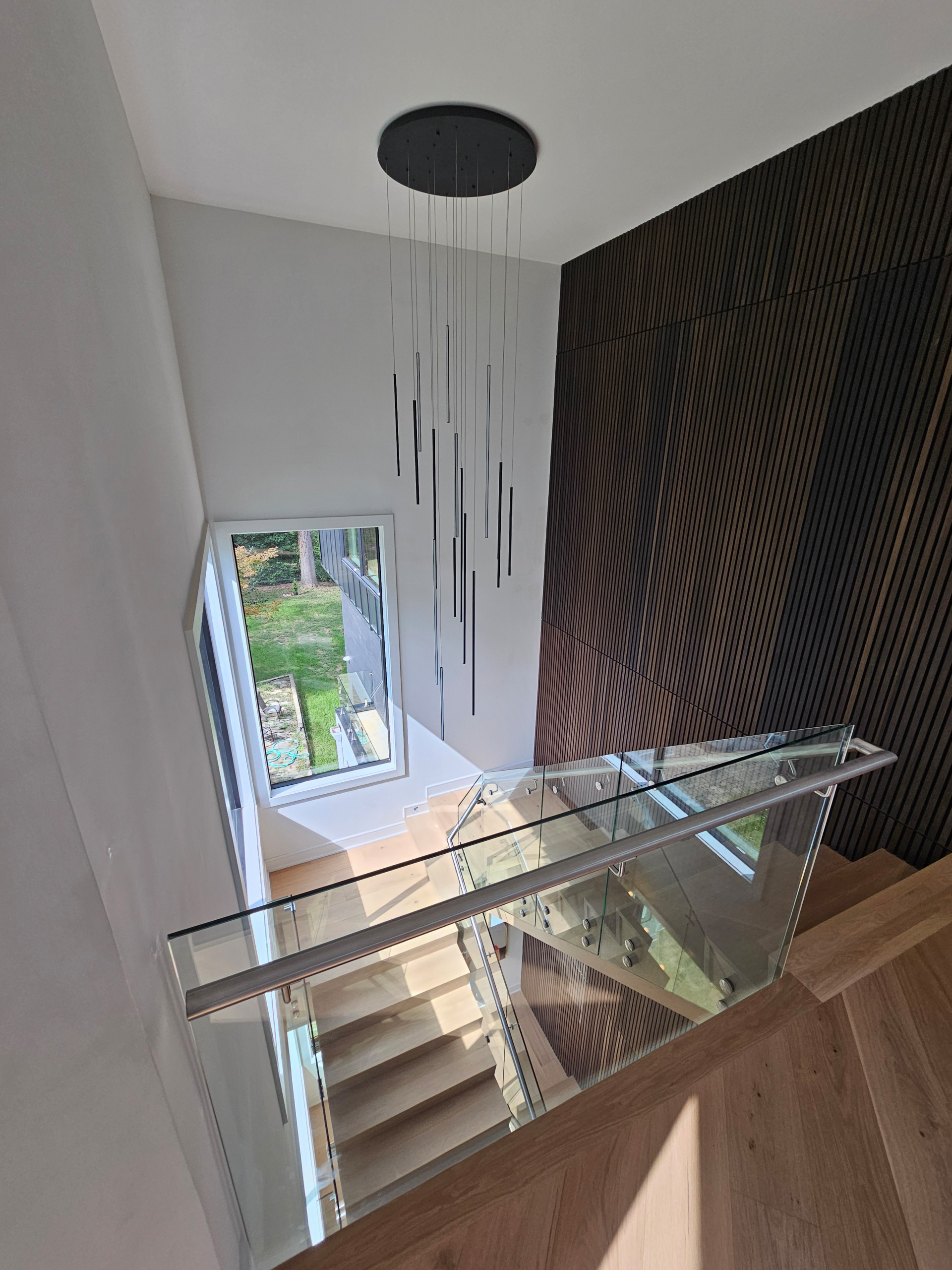 129_White Oak Slanted Riser Modern Stair, Mclean, VA 22102