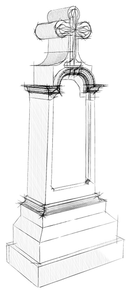 Модель могильного камня