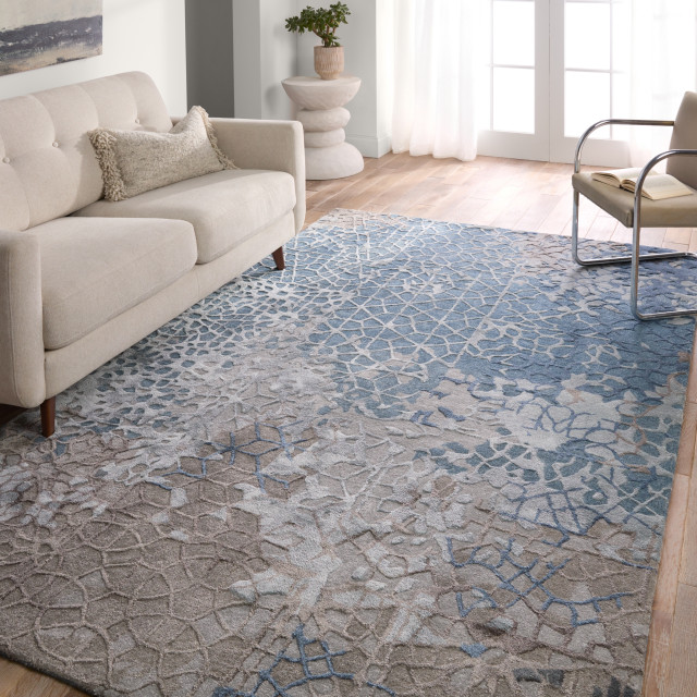 Jaipur Living Sahaj Handmade Abstract Blue/Gray Area Rug, 8'X10