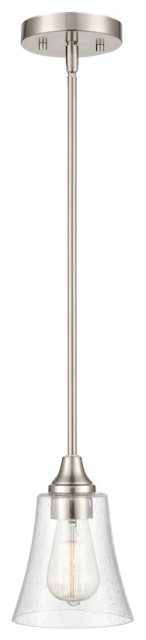 Millennium Caily 1 Light 46.25" Pendant, Brushed Nickel/Clear - 2121-BN