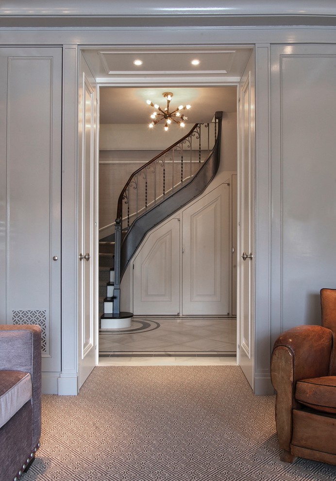Riverside Drive Apartment - Inspiration for a contemporary staircase remodel in New York