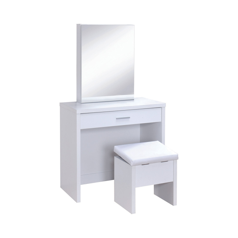 2 Piece Vanity Set With LiftTop Stool Transitional Bedroom