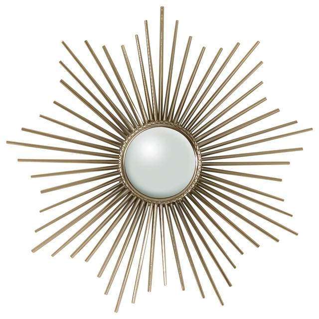 Global Views Mini Nickel Sunburst Mirror With Security Hardware Global Views Mini Nickel Sunburst Mirror With Security Hardware
