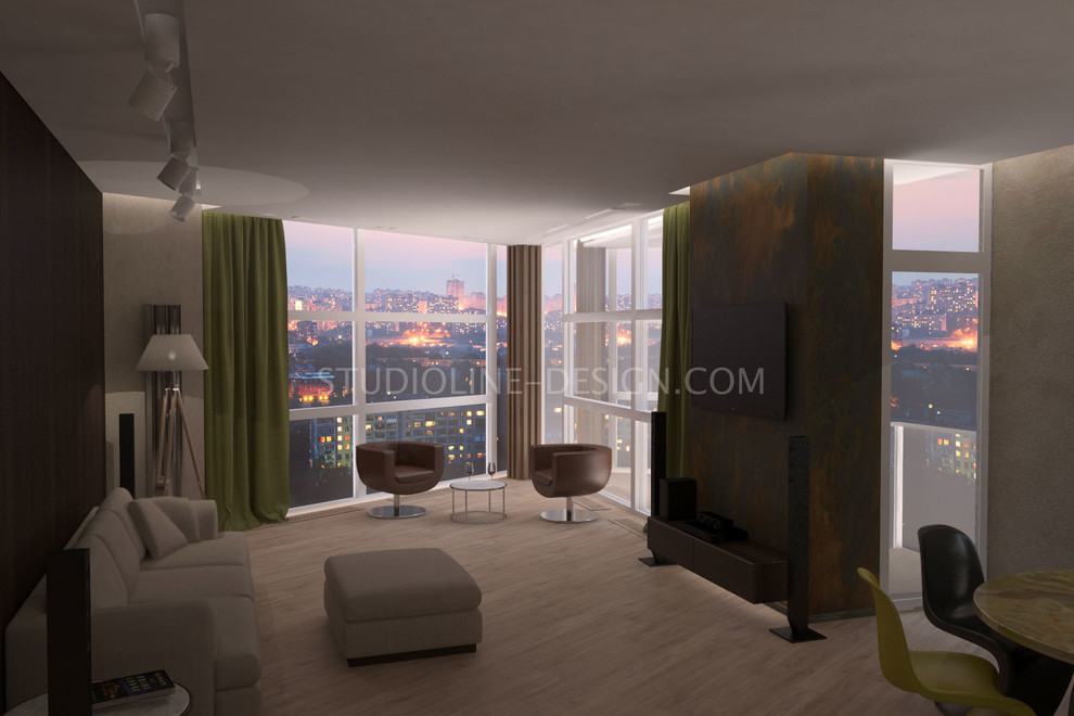 Дизайн 3-хкомнатной квартиры для холостяка