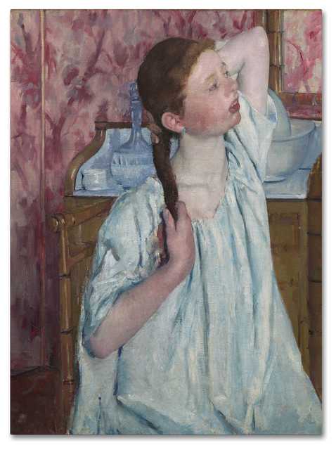 Cassatt 'Girl Arranging Her Hair' Canvas Art - Contemporary - Prints And  Posters - by Trademark Global | Houzz