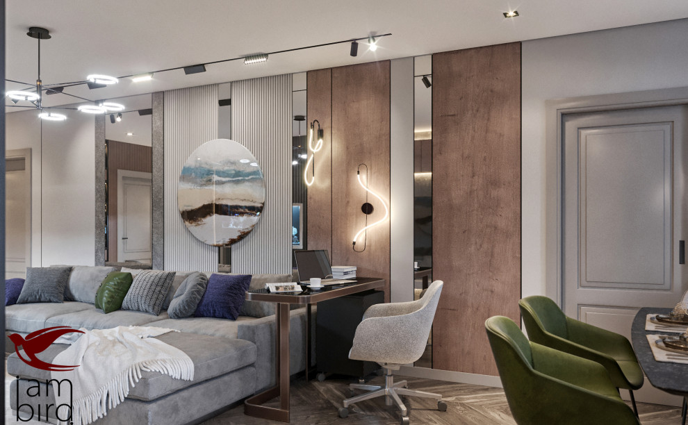 Натуральные оттенки в интерьере квартиры в ЖК "Лефорт" 130 кв.м