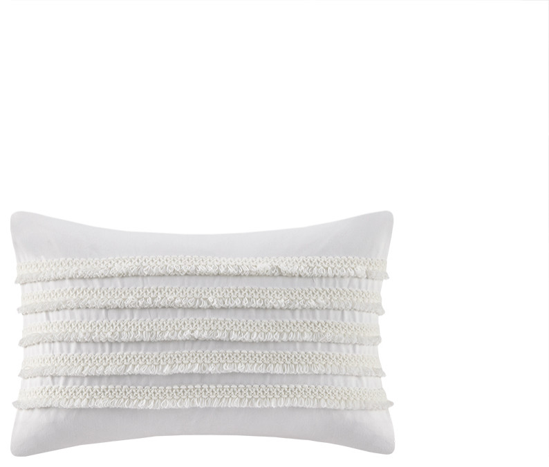 INK+IVY Daria Cotton Oblong Pillow, Ivory