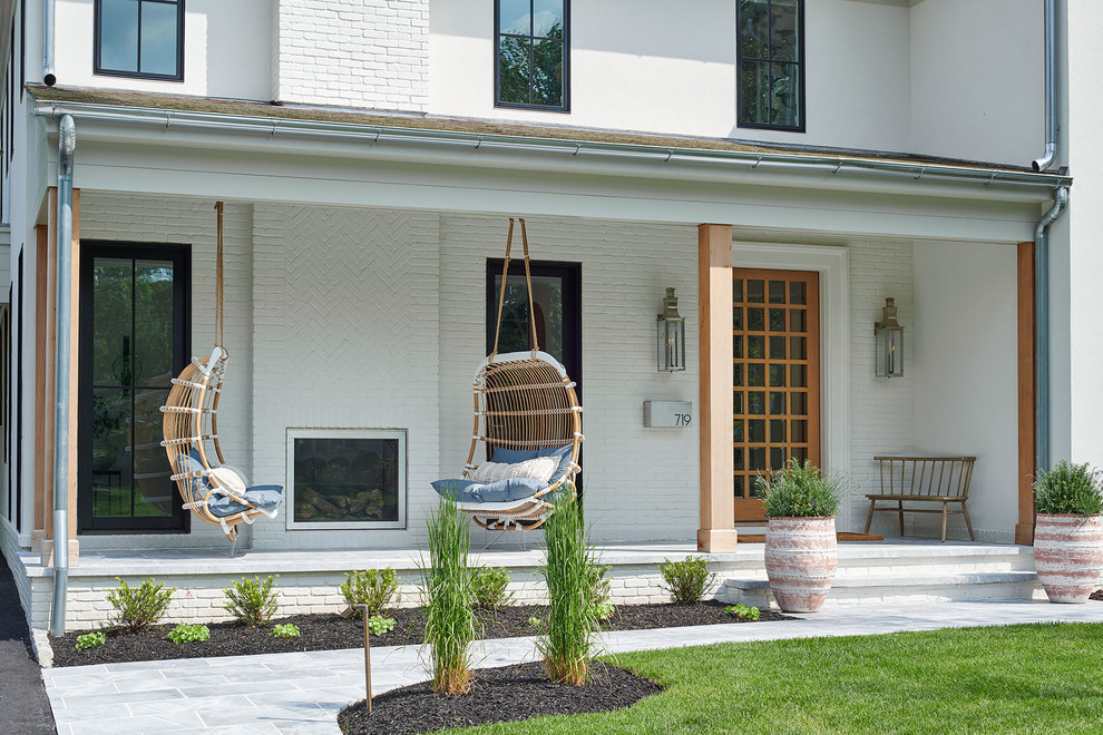 Inspiration for a transitional porch remodel in New York