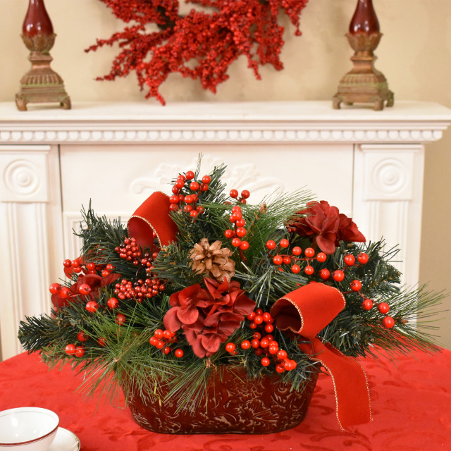 Pine and Berry Christmas Centerpiece